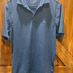 Vineyard Vines Navy and White Striped Polo